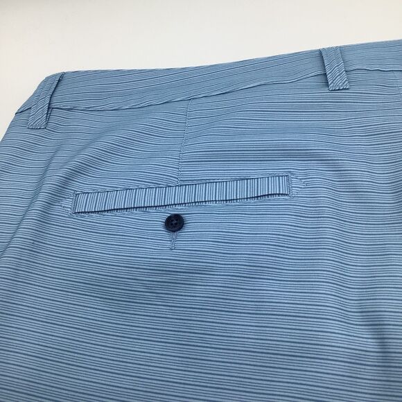 Travis Mathew Mens Golf Shorts Blue Striped Size 42 - Picture 7 of 9